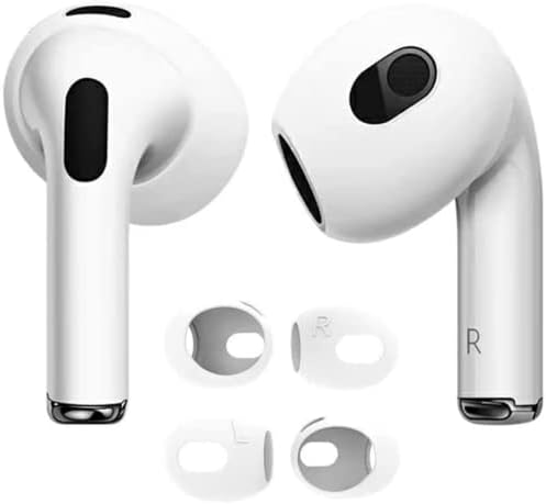 - [4 Pack] ILYAML for AirPods Pro 2 Earbud Tips Silicone Earphone Cover Airpods Pro 2 Anti-Drop Earbud Tips Separable Sound Isolation Fit Anti-Shedding White