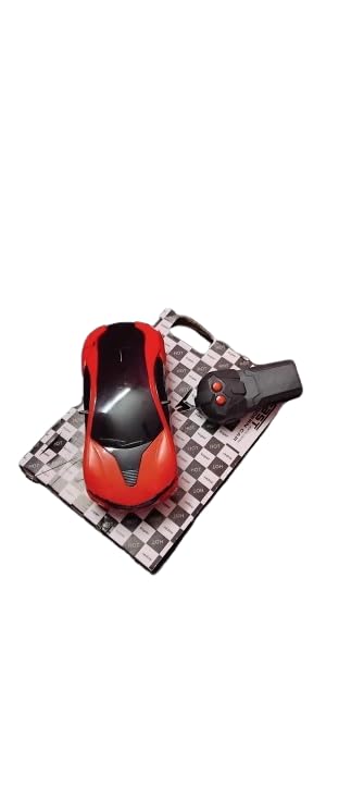 Image of Kids Remote Control Racing Car, Red and Black Design, Indoor Outdoor RC Vehicle with Wireless Controls, Ages 6+
