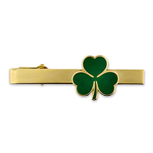 PinMart Gold St. Patrick s Day Shamrock Clover Tie Clip Tie Bar