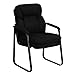 Flash Furniture Black Microfiber Executive Side Reception Chair with Lumbar Support and Sled Base, GO-1156-BK-GG