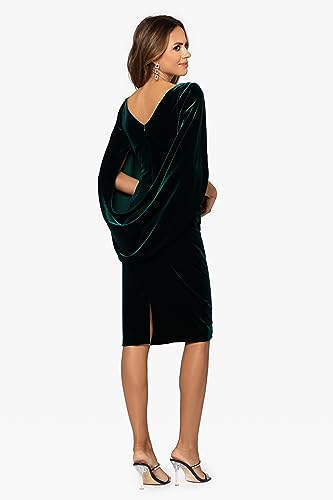 Image of Betsy & Adam Women's Velvet Midi Cowl Neck Drape Back Dress