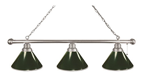 Holland Bar Stool Co. Green 3 Shade Billiard Light with Chrome Fixture by The