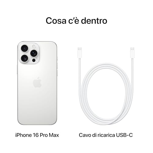 iPhone 16 Pro Max 1 TB: Telefono 5G con Controllo fotocamera, Dolby Vision 4K a 120 fps e un’autonomia senza precedenti. Compatibile con AirPods; Titanio bianco - Smartphone - Immagine 5