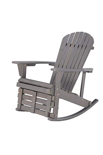 Wunlimited Sw2007Dg-R2Et1 Adirondack Rocking Bistro Set, Dark Gray #TOP2