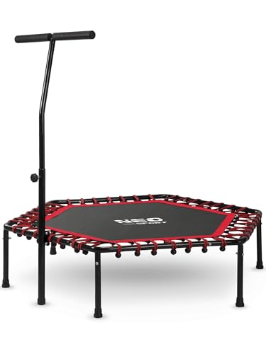 Neo-Sport Fitness Trampolin Klein Mit Höhenverstellbarem Haltegriff Mini...