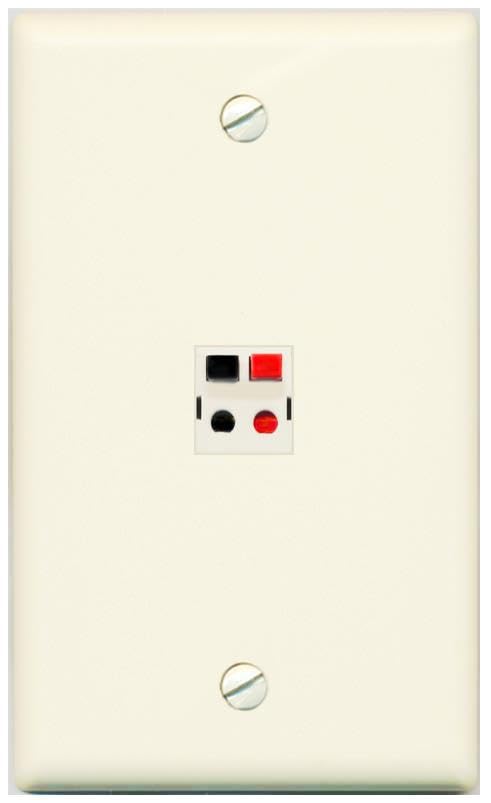 RiteAV Speaker Wall Plate Flat/Solid [Light-Almond]