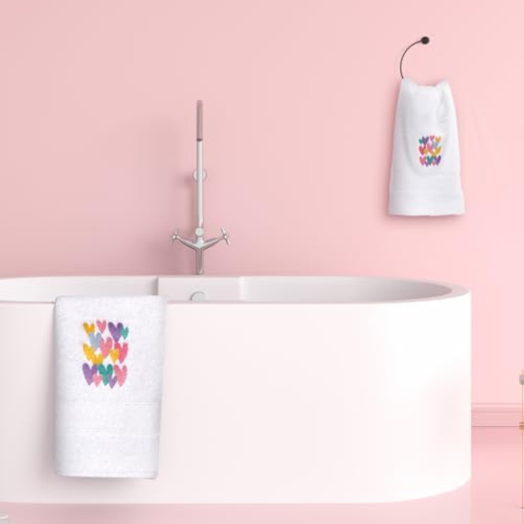2 Pcs Rainbow Hand Towel Set, 100% Cotton