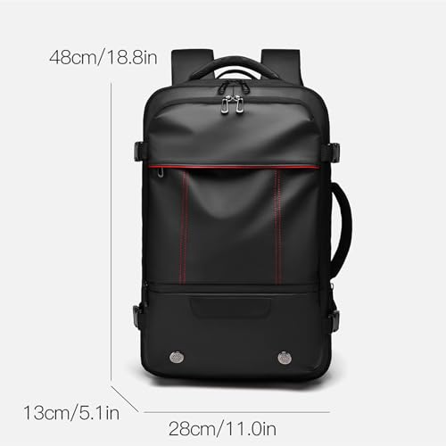 Ekon Vacuum Backpack, Ekon One Vacuum Back Pack Travel, 60l Large-Capacity Expandable, Expandable Bacpacks (Black,No airbag)2