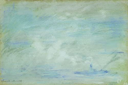 Bateau sur la Tamise Effet Haze Monet - Affiche Toile pour Décoration Salon