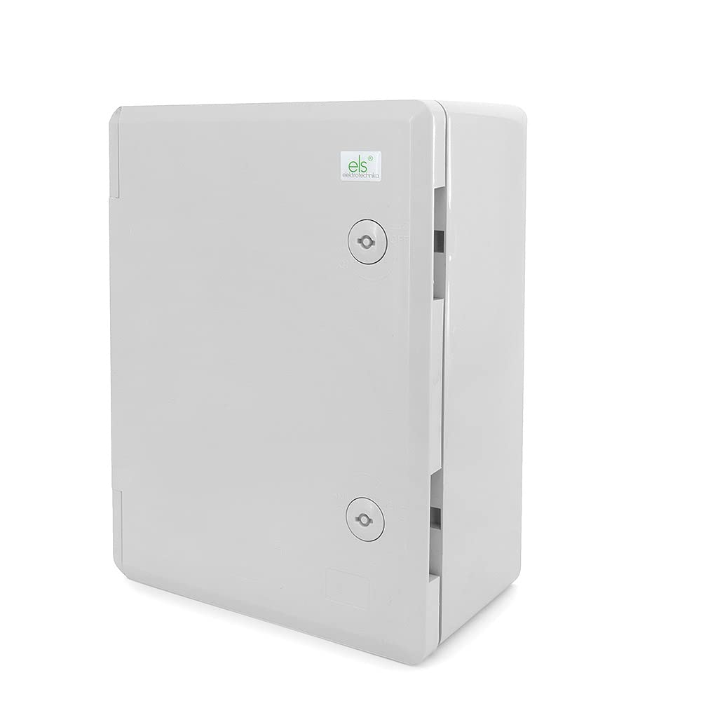 ELS Elektrotechnika Armoire de commande industrielle IP65 - Plaque de montage galvanisée - Verrouillage - Porte avec joint sur tout le pourtour - Boîtier mural - Boîtier vide en plastique ABS - 320 x