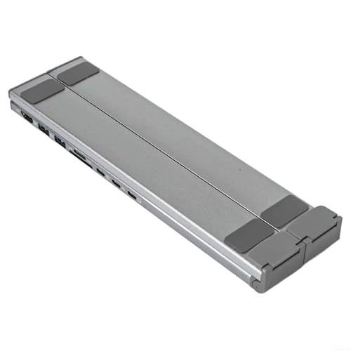 Linnkyfloa Estación de acoplamiento 8 en 1 USB-C para laptop, con 4K, 2 USB 3.0, 2 PD 100W, lector de tarjetas SD/TF, elevador de aluminio ergonómico ajustable portátil