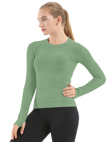 Image of MathCat Seamless Long Sleeve Workout Tops for Women