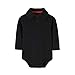 Baby Boys Pure Color Cotton Short Sleeve Polo Bodysuit 3-24 Months (12 Months, Black/Long Sleeve)