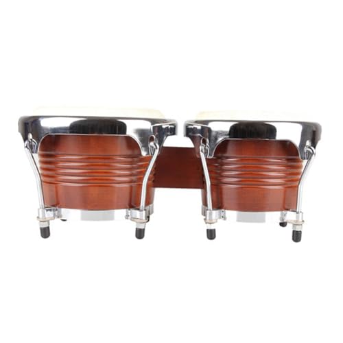 Image of Softline Pro Premium Natural Bongo Drum Set with Padded Bag and Tuning Key /Wrench Professionals Wooden Bongos Drum for Beginner Adults Kids Bongo Drum Percussion Instrument (SP BNG BR - SP)