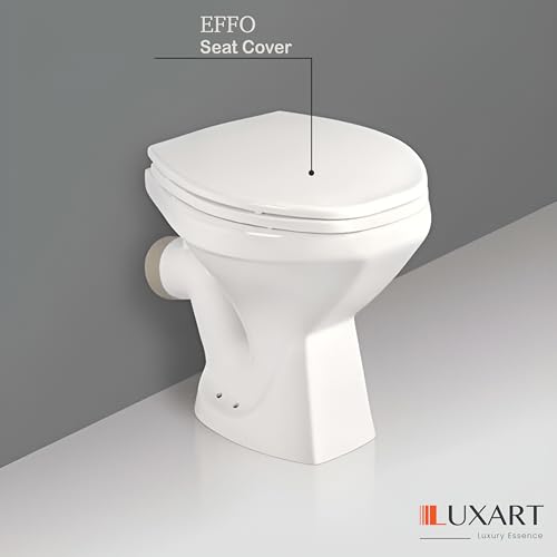 Image of LUXART Toilet Seat Cover 17.9L x 14.5W Inc Indian Commode Oval Seat Cover With Round Edge | EWC Non Soft Close Commode Cover With Installation Kit | PP Western Toilet Cover For Bathroom Commercial Use
