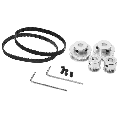 HEALEEP 2gt Timing Pulley Belt Set with 20-Tooth and 40-Tooth 6mm Bore Synchronous Metal Pulleys and 200mm Closed Loop Timing Belts for Industrial Transmission and CNC Machinery