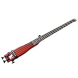 [page_title]-Anygig Bass Gitarre Akustik Gitarren Rot 4 Saiten 24 Bünden mit Schutztasche fuer Jazzmusik