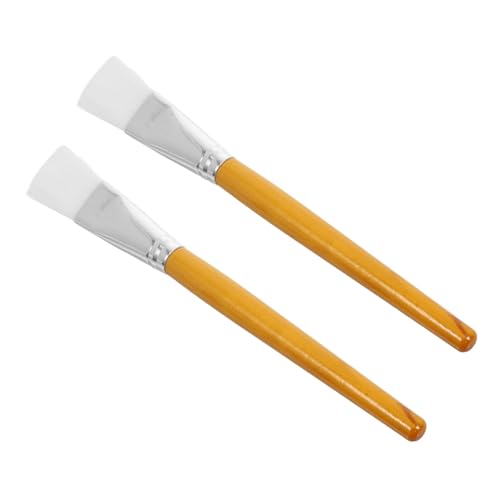 SHERCHPRY 2Pcs Wooden Handle Facial Mask Applicator Brush Durable Easy to Clean for Professional and DIY Use for Face Masks Mud Masks Body Lotion Butter