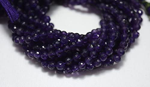Améthyste perles rondelles 4.5mm, fil de pierres gemmes facettées pour fabrication de bijoux