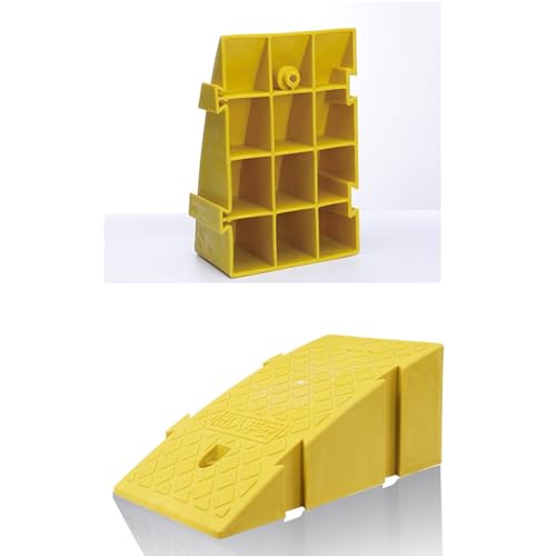 Tapetes plásticos para rampa de bordillo, placas de escalón con encaje para rampa de automóvil, tablas de transición para cambio de nivel en aceras (25 x 40 x 16 cm) miniatura 4