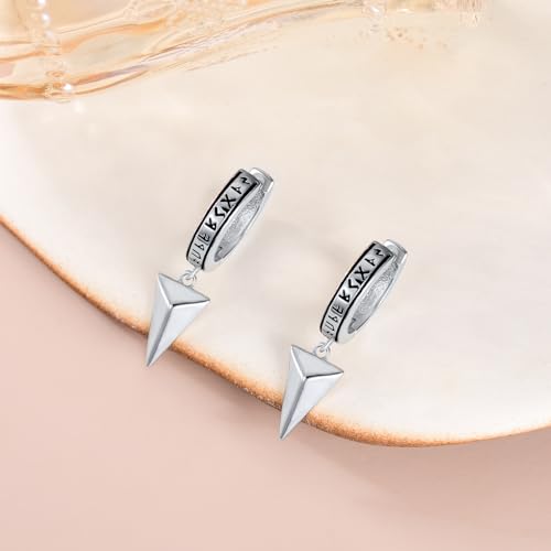 Pendientes vikingos ROMANTICWORK de plata de ley 925 para hombre 5