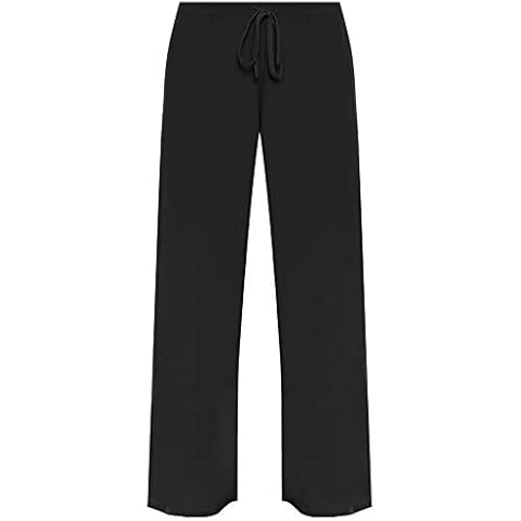 Umbrella Clothing Ladies Plus Size Tie Palazzo Trousers Womens Baggy Flared Wide Leg Pants Sizes 12-30 (Black, 28-30) Cover