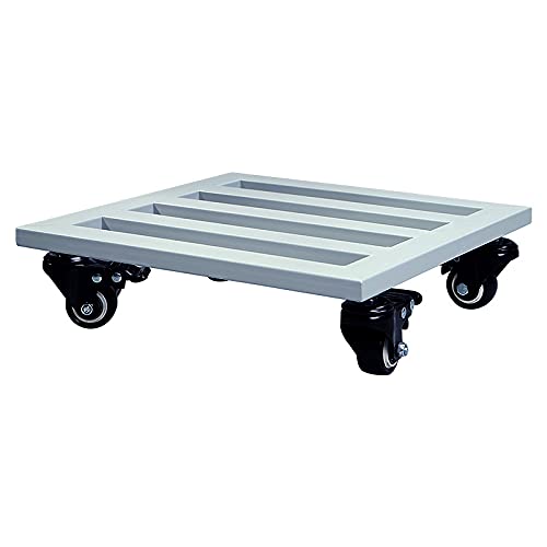 Transportadores de Macetas, Base con Ruedas para Macetas, Soporte para Macetas con Ruedas Cuadrado, Soporte para Macetas Exterior Hierro, Base con Ruedas Carga Pesada,Blanco,40cm