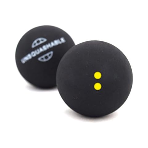 Unsquahable 382213 Unisex Squashbälle, 2er Pack, shwarz ,Doublegelb Punk Cover