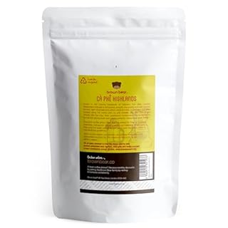 Vietnamese Ground Coffee 227g - Very Strong Dark Roast Vietnam Robusta - Strength 5 - For Coffee Machines & Vietnamese Phin Ca Phe Drip Filter & French Press - Brown Bear - Donation To Free The Bears
