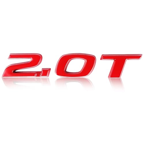 Image of Zhizhong 2.0T Letter Emblem Trunk Lid Rear Logo Badge Fits 2017-2022 Accord Civic (Matte red)