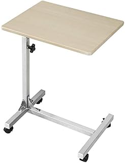 Over Bed Table C Sofa Side Medical Table with Lockable Wheels, 3 Height