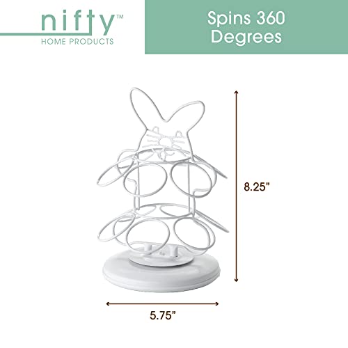 Nifty Easter Egg Carousel - White Powder Coat Finish, Spins 360-Degrees, Kitchen Centerpiece Display Stand, Decorative Egg Holder, Lazy Susan Platform #TOP2