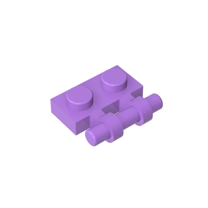 Gobricks GDS-644 Plate Special 1 x 2 Side Handle [Free Ends] 50PCS Compatible with Lego Toy 2540 DIY Parts and MOC Components for Major Brick Brands Color:Medium Lavender 324