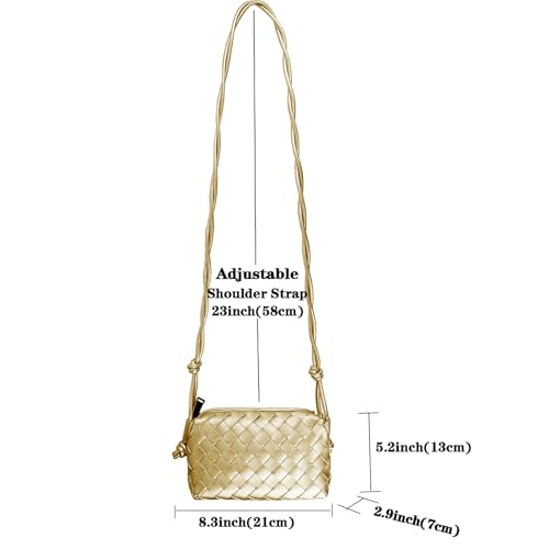 Image of ZEDIUH Woven Bag for Women Crossbody Shoulderbag, Small Vegan Leather Purse