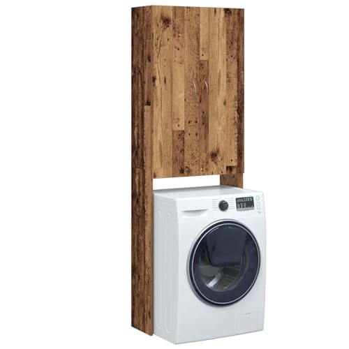 Rangement machine à laver peu encombrant en bois pour sèche-linge et petite buanderie
