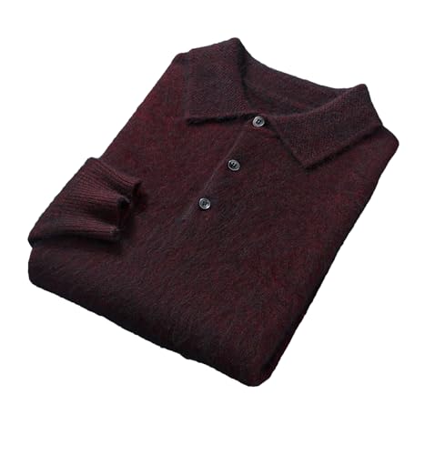 Classic Men’S Lapel Knit Pullover Sweater Long Sleeve Lightweight Jumper for Business Casual Pullover Sweater