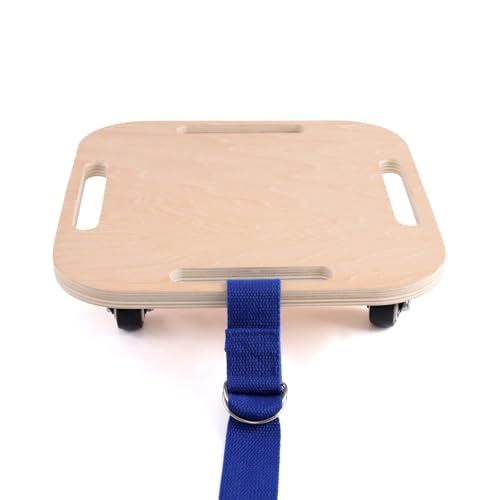 Kids Sitting Scooter Board with Handles and Universal Wheels Safety Wooden Scooter Board for Kids Ages 3+ Manual Sport Scooters for Indoor & Outdoor Play
