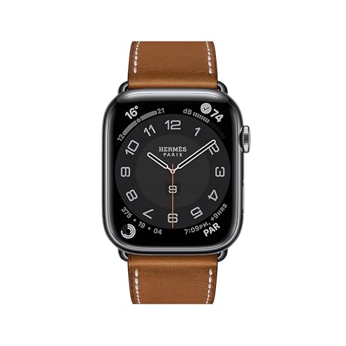 DONEGANI Leather Band Series 7 6 5 4 3 2 1 SE for Men or Women Compatible with Apple Watch Hermes Silver Link Original in Stainless Steel