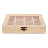 Healeved Mineral Display Case Holz mit Fächern Kristall Aufbewahrungsbox...