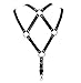 Mens Black Leather Armors Suspenders Shoulder Strap Body Chest Harness Chain Belt Adjustable Gay Punk Clubwear Costume