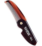 ZEUS Folding Mustache Comb, Handmade Saw-Cut Best Moustache Pocket Comb - (Traditional) - K11