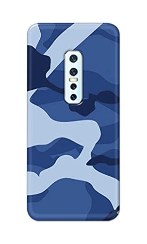 Image of Printed Hard Back Cover Case for Vivo V17 Pro Back Cover (Army Blue Pattern) -203