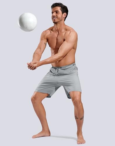 Image of G Gradual Mens Swim Trunks with Compression Liner 7 inch /9'' Quick Dry Board Shorts Swimsuit Bathing Suit for Men Zipper Pockets