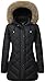 Women's Long Warm Winter Coat Windproof Thickened Fleece Lined Down Jacket Waterproof Puffer Outerwear with Removable Hood