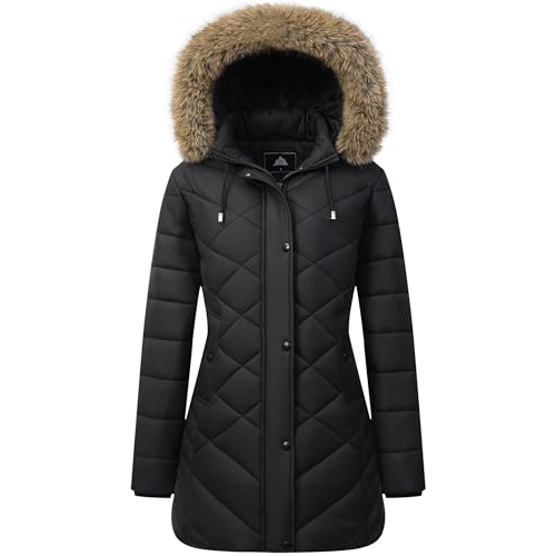Pufflady Women's Long Warm Winter Coat Thickened Fleece Lined Down Jacket Pufflady Women's Long Warm Winter Coat Thickened Fleece Lined Down Jacket