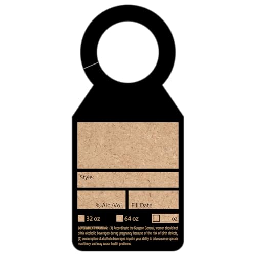 100 Pieces Beer and Alcohol Growler Tags with Government Warning – 5.5 x 2.5 Inch Paper Hanging Labels, Double-Sided Reusable Fill-in-The-Blank Neck Tags for Kegs, Home Brewing, Bars and Breweries