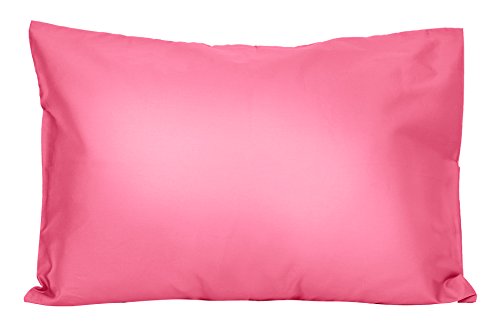 2 Hot Pink Toddler Pillowcases - Envelope Style - for Pillows Sized 13x18 and 14x19-100% Cotton with Soft Sateen Weave - Machine Washable - ZadisonJaxx Bellacolour Collection - 2 Pack