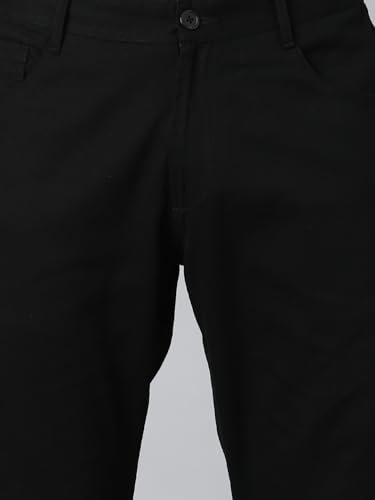 Image of Hubberholme Men's Tapered Fit Cotton Trousers, Ankle Length Button Closure Chinos