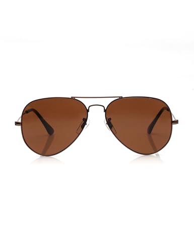 Image of Fastrack Tees Brown Aviator Sunglasses for Unisex