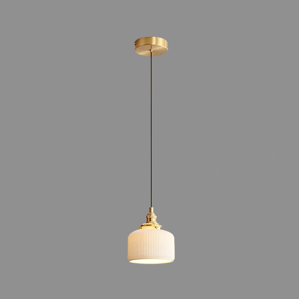 Lustre de chevet en céramique et suspension laiton design pour chambre